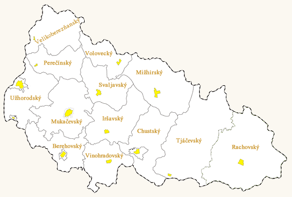 Okresy Zakarpatí